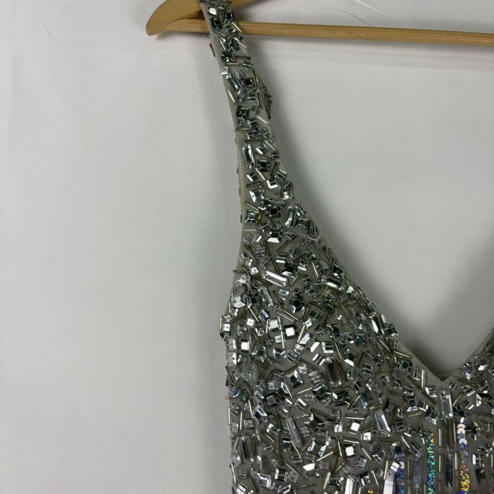 Sean Couture Silver Prom Dress - Picture 4 of 7